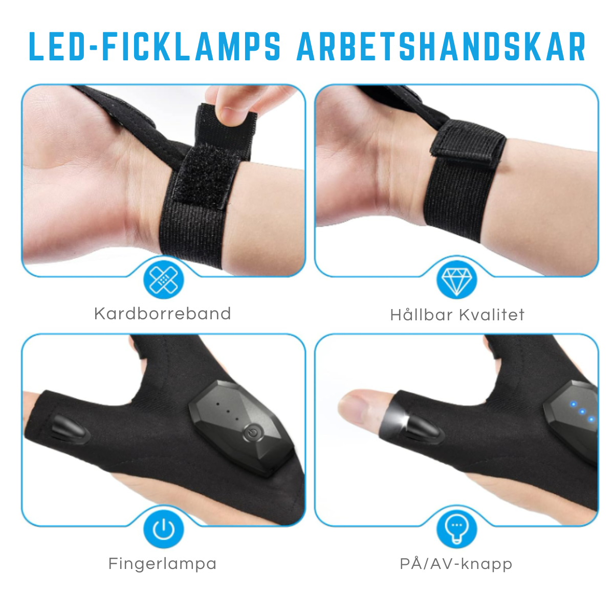 LEDGrips Arbets Handskar