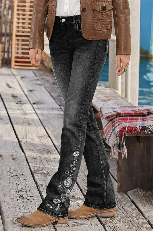 Flamingo – Blommiga Denimbyxor