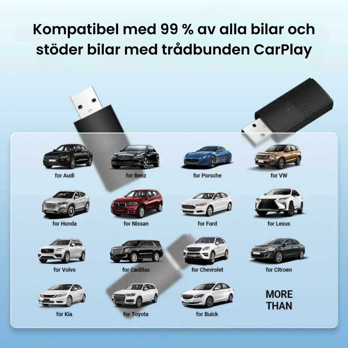 Mini Trådlös CarPlay/Android Auto Adapter