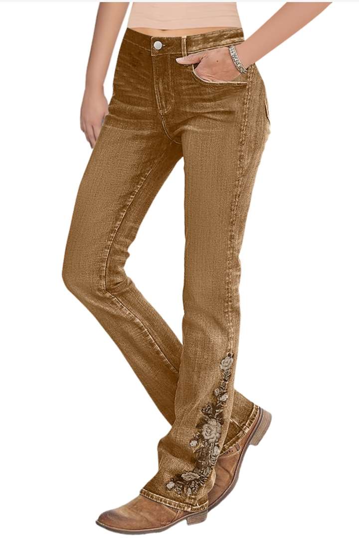 Flamingo – Blommiga Denimbyxor