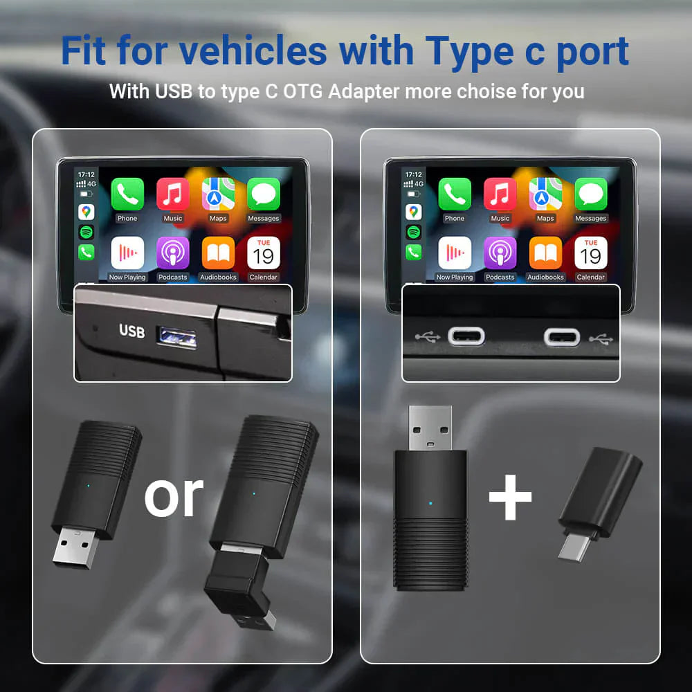 Mini Trådlös CarPlay/Android Auto Adapter