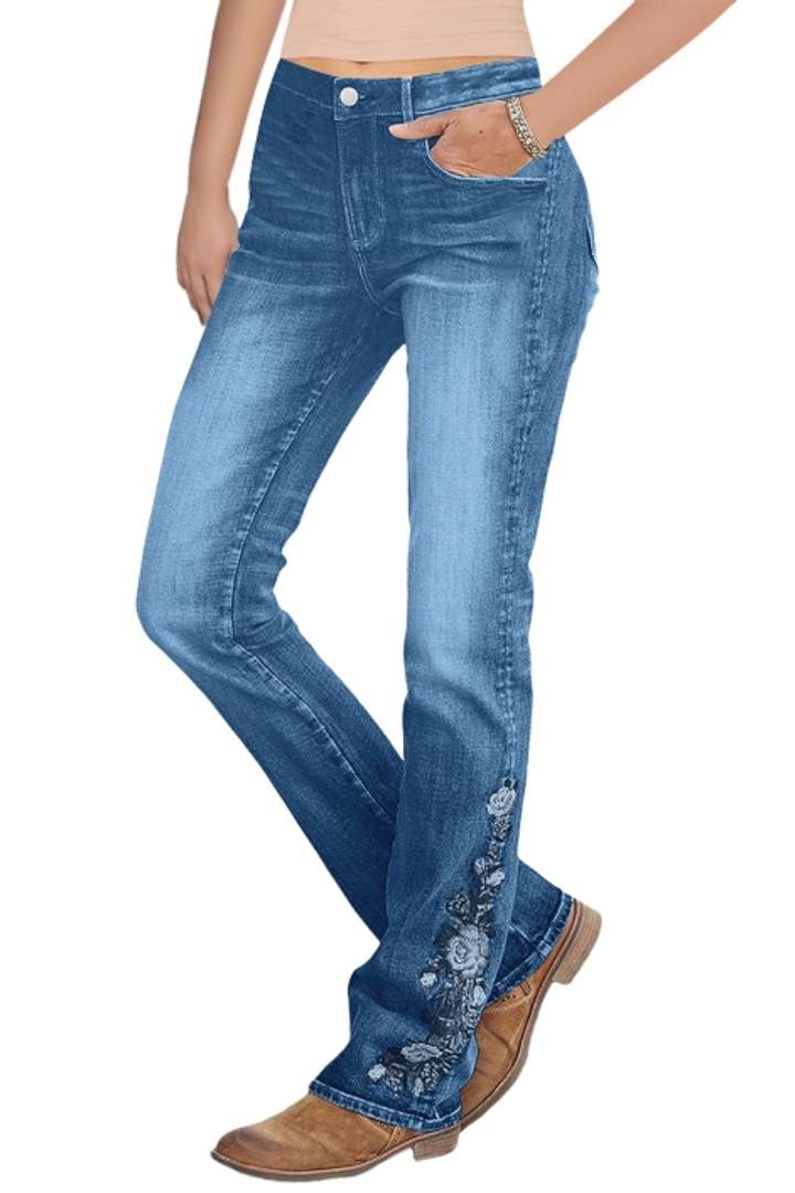 Flamingo – Blommiga Denimbyxor