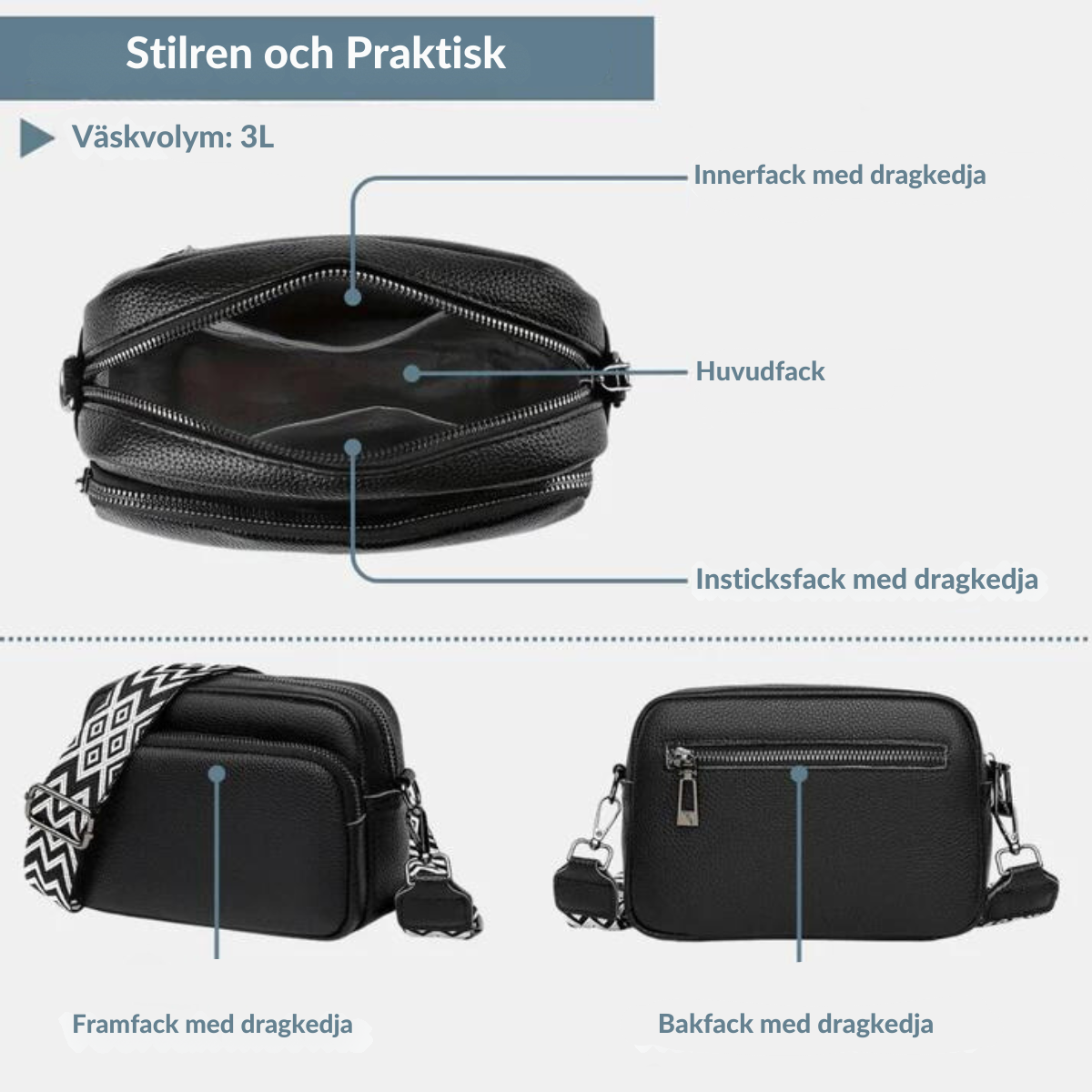 LuxeBag – Läder Crossbody-väska
