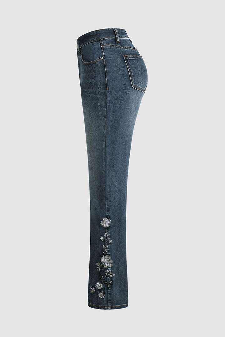 Flamingo – Blommiga Denimbyxor